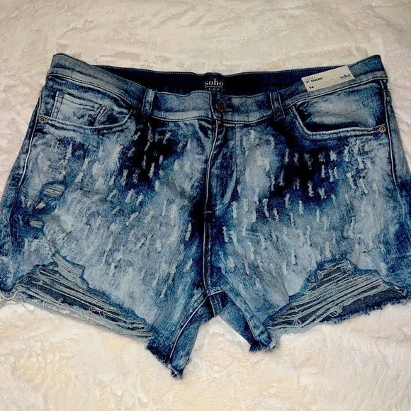 DISTRESSED Jeans Shorts - Picture 1 of 3